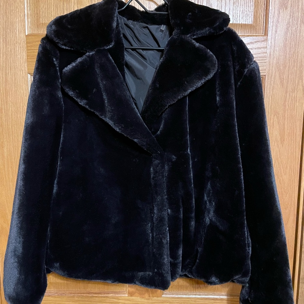Black faux fur